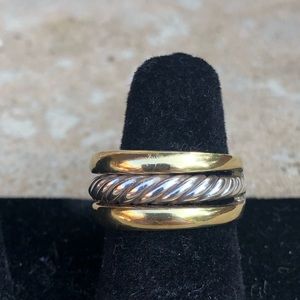 David Yurman Cable 18K Yellow Gold Sterling Ring